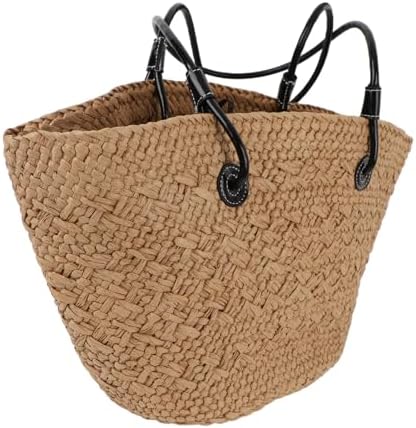 Straw Woven Beach Bag, Stylish Large Capacity Shoulder Bag, Handmade Weaving Handbags, Straw Bags, Tote Bags for Outdoor Shopping, Design for Summer Beach Resort Travel - Image 4