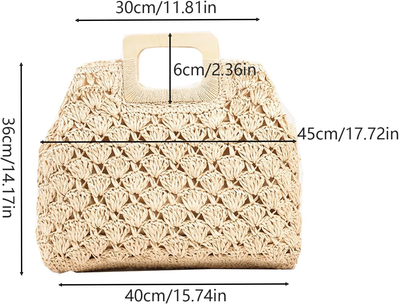 Straw Woven Tote Bag, Rattan Travel Beach Bag, Hand-Woven Hollow Handbag, Casual Retro Large Shoulder Bag, Summer Hobo Bag - Image 2