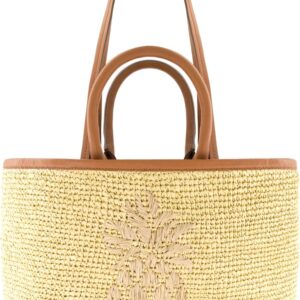 Tommy Bahama Women's Tote Bag, Medium Travel Purse Handbag with Adjustable Shoulder Strap and Leather Trim