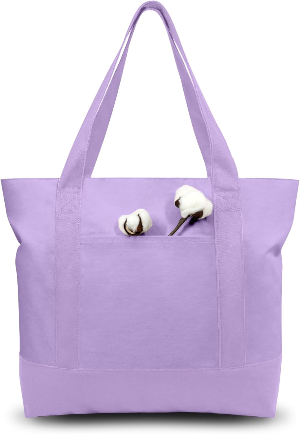 TOPDesign Canvas Tote Bag Blue\/Natural i##e##s: 1-Pack ^^ with an External Pocket ^^ Reusable Grocery Shopping Bag ^^ Top Zipper Closure ^^ Daily Essentials :i##e##s - Image 13