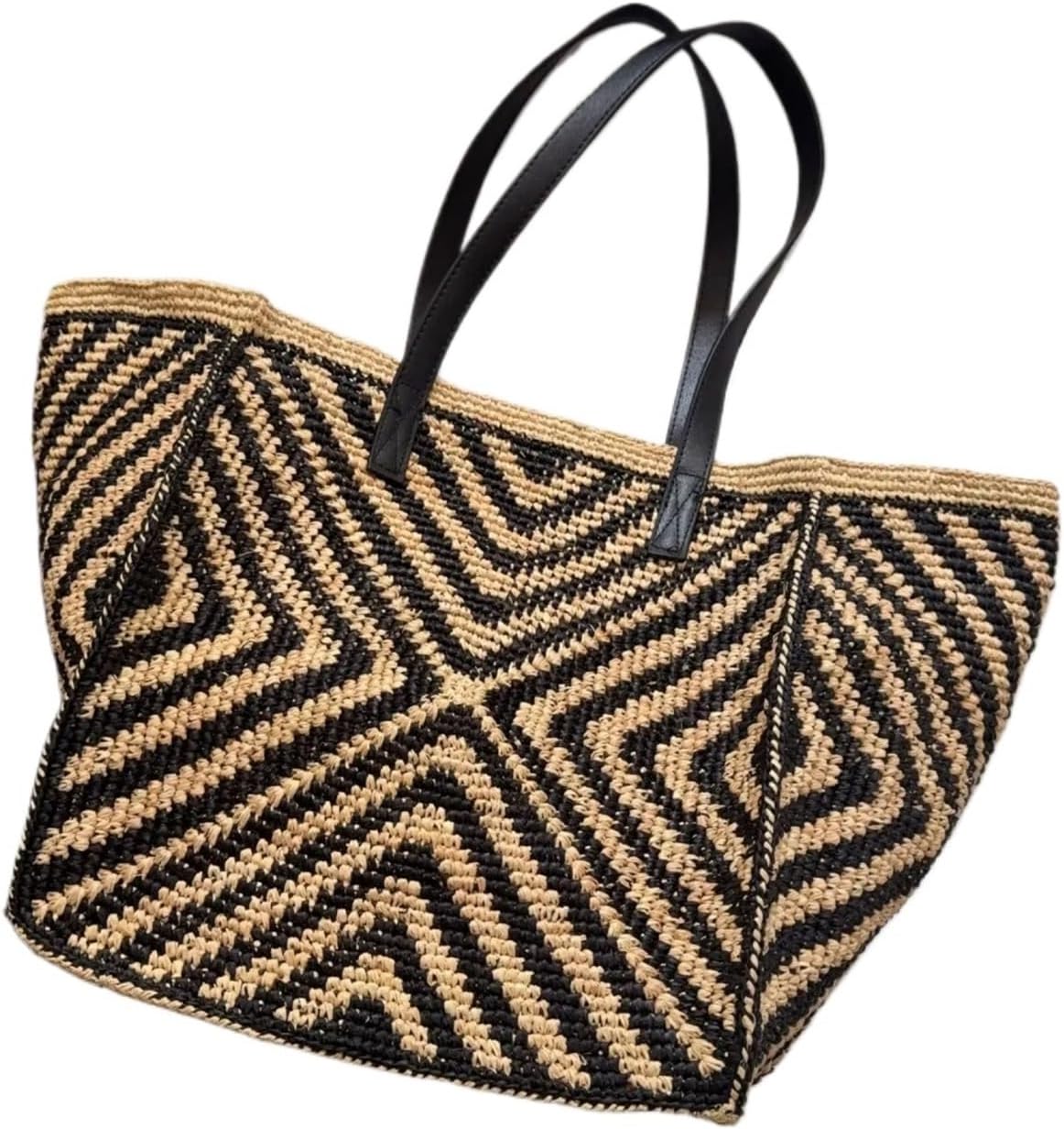 Trendy Women Woven Shoulder Bag Summer Hollow Out Straw Hand-held Bags Tote Bag Large Capacity Beach Vacation Shopping Bags