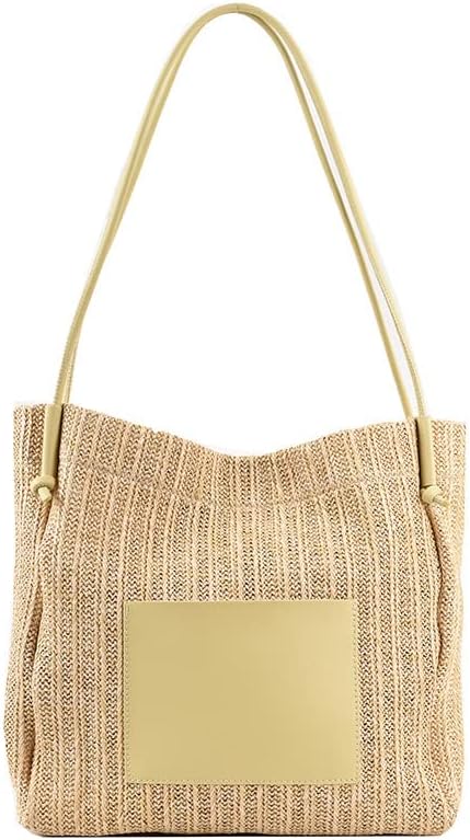 Unique Straw Tote Bag with Purse Set for Women Large Loose Beach bag with Long Leather Handle for Summer Vacation Day Trips Shoulder Bag - Image 8