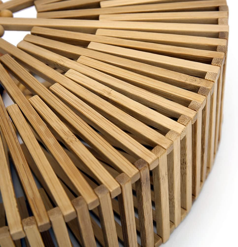 VAKAER Women Bamboo Purse Summer Beach Tote Bags Handmade Handbag with Inner bag - Image 5