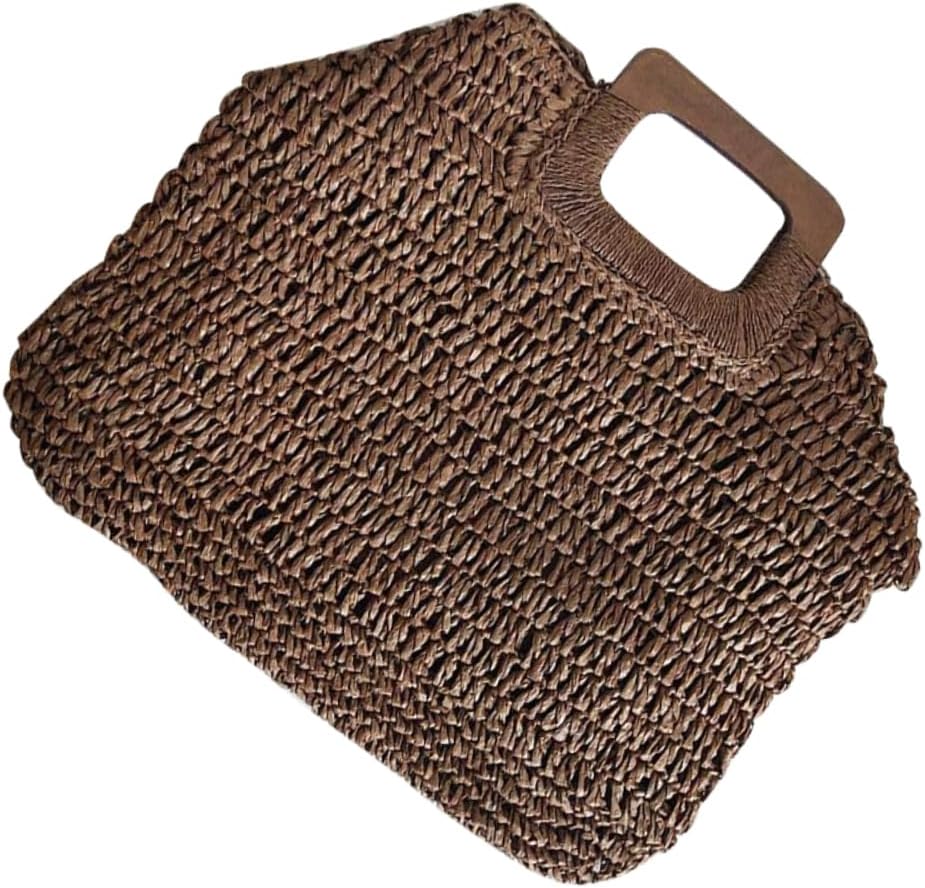 Vintage Straw Woven Beach Bag for Women Retro Handbag for Summer Travel Stylish and Spacious Tote for Holidays and Beach Outings
