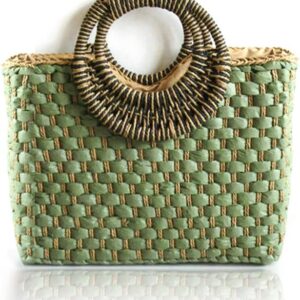 Women Straw Bag Beach Handbag Tote Bag Green
