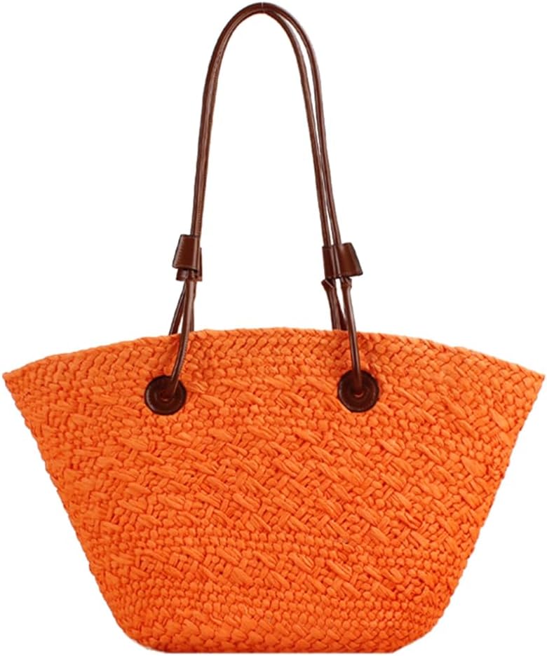 Women Straw Tote Bag Summer Beach Bags Luxury Handmade Shoulder Bag Woven Basket Handbags Large Straw Purses - Image 11