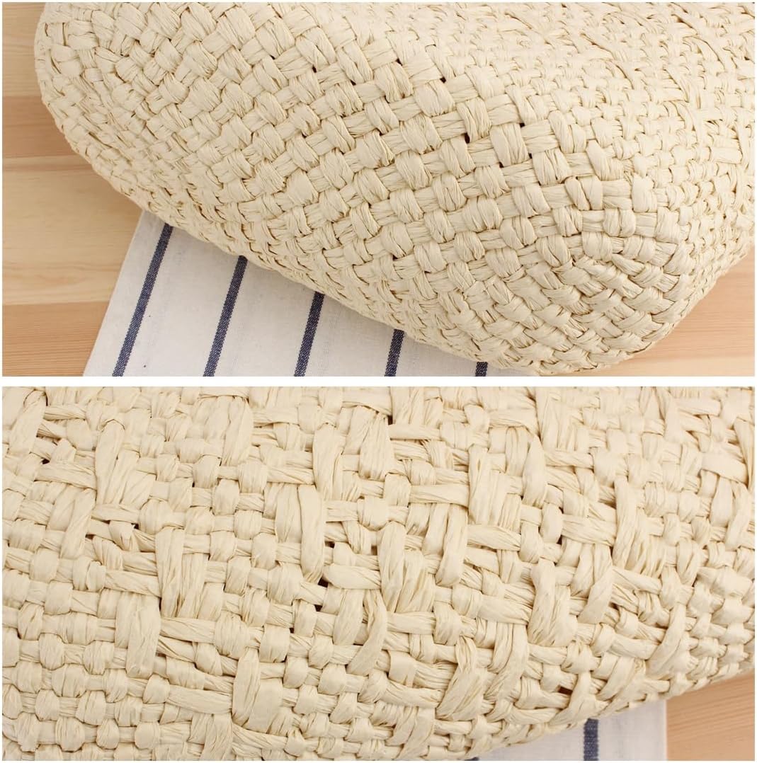 Women Straw Tote Bag Summer Beach Bags Luxury Handmade Shoulder Bag Woven Basket Handbags Large Straw Purses - Image 3