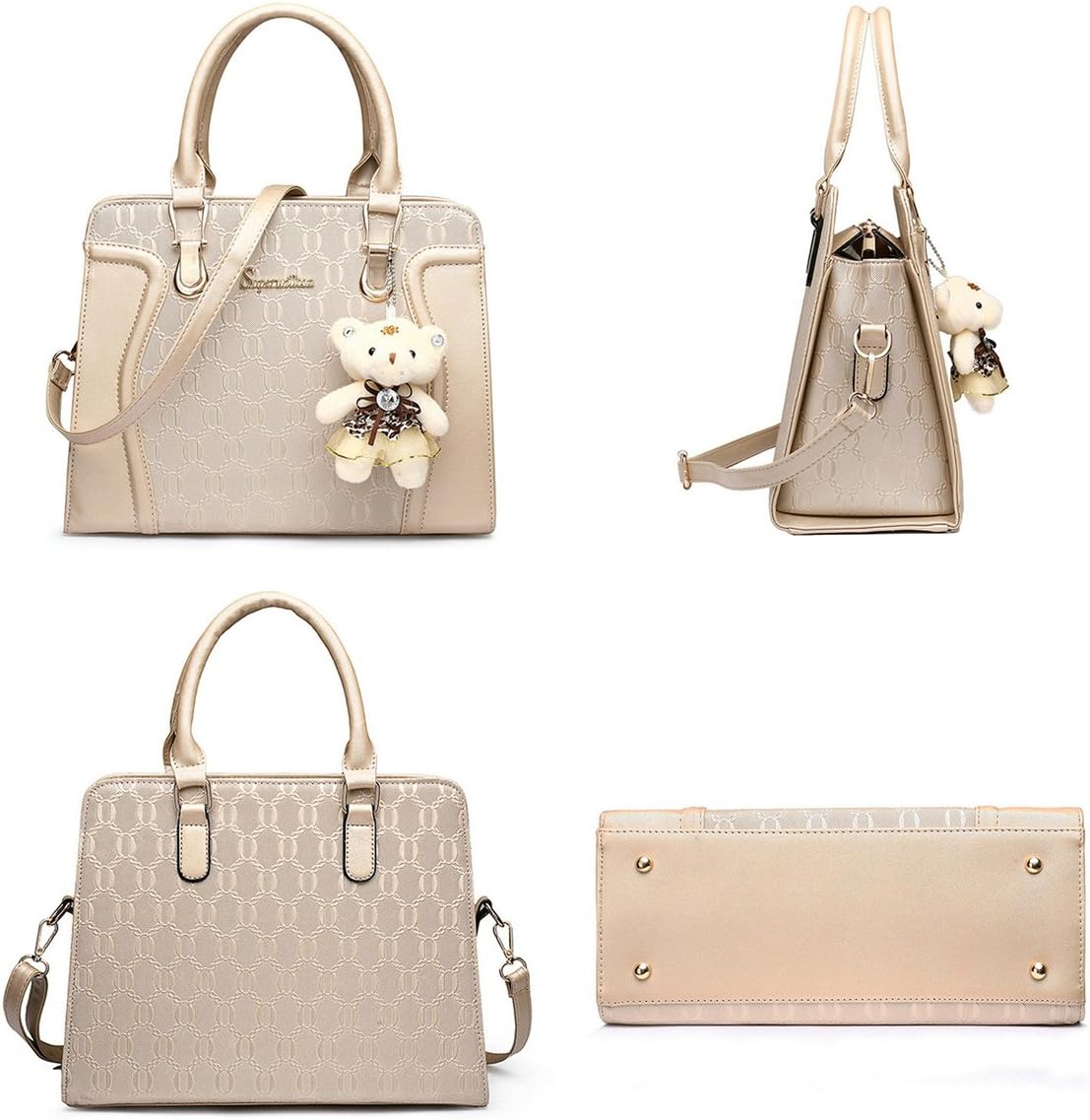 Women's Fashion Handbags Tote Bags Shoulder Bag Top Handle Satchel Purse Set 4pcs - Image 2