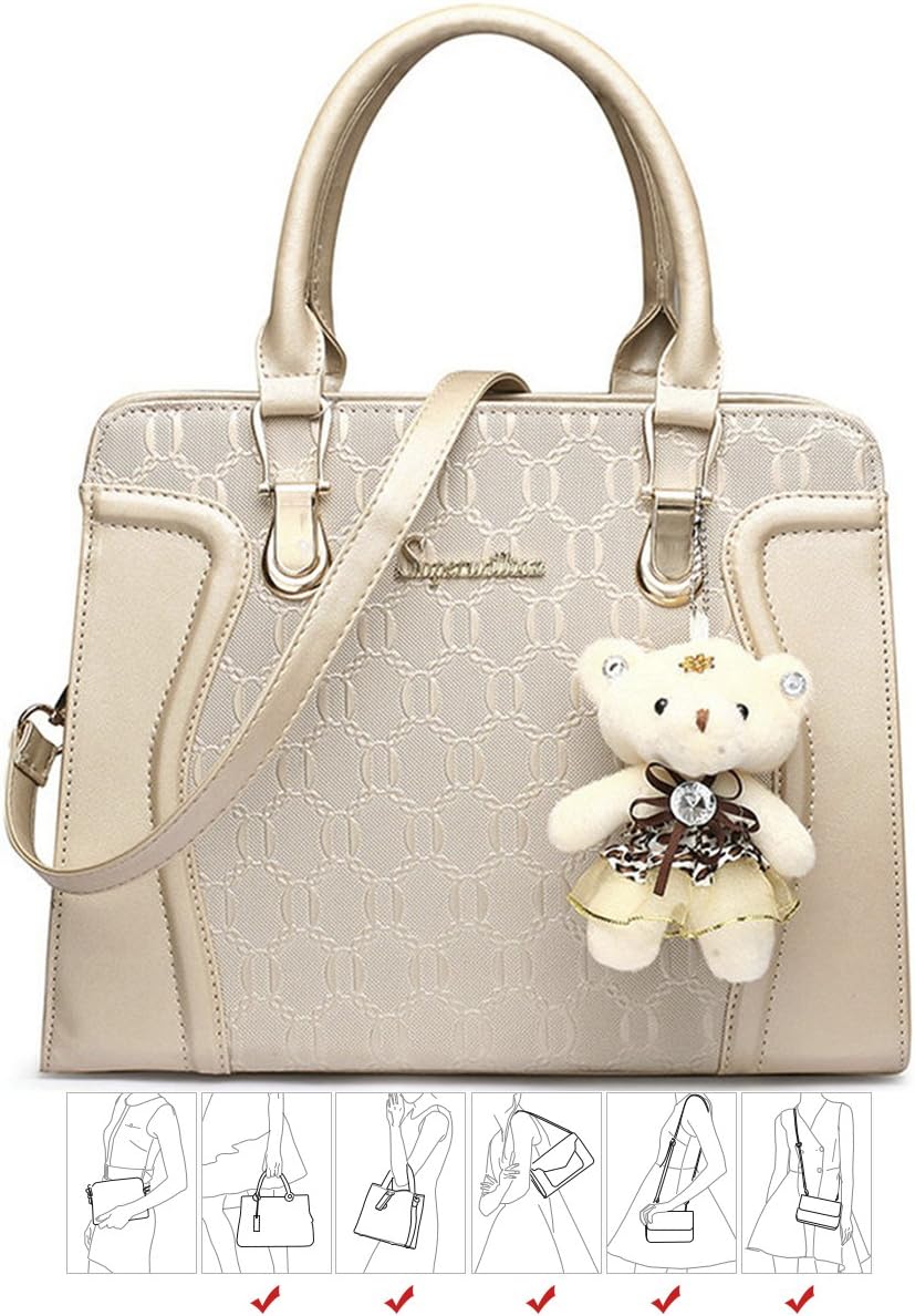 Women's Fashion Handbags Tote Bags Shoulder Bag Top Handle Satchel Purse Set 4pcs - Image 6