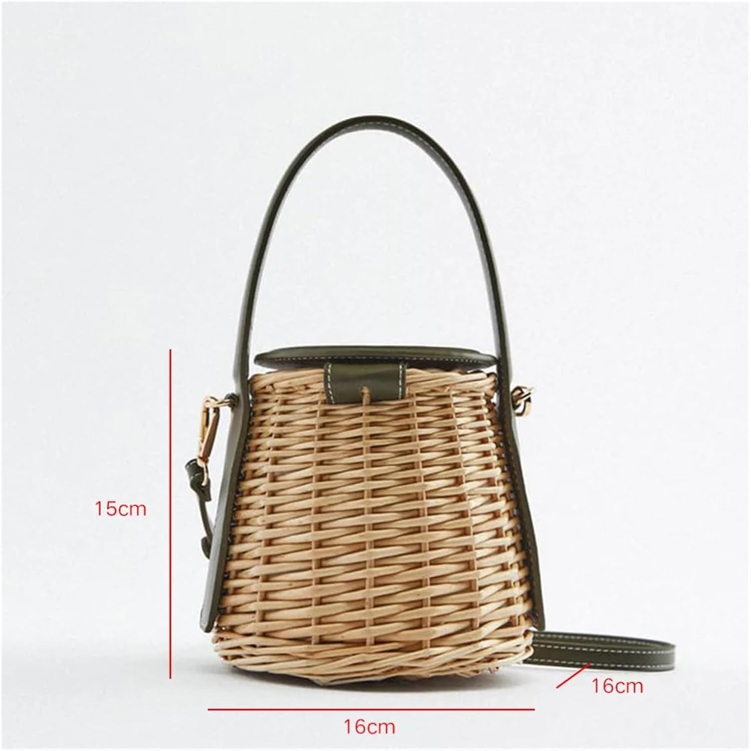 Women's Handbag Drowstring Straw Beach Bag Summer Woven Bucket Crossbody Shoulder Bags Bohemian Female Handmade Rattan Tote - Image 3