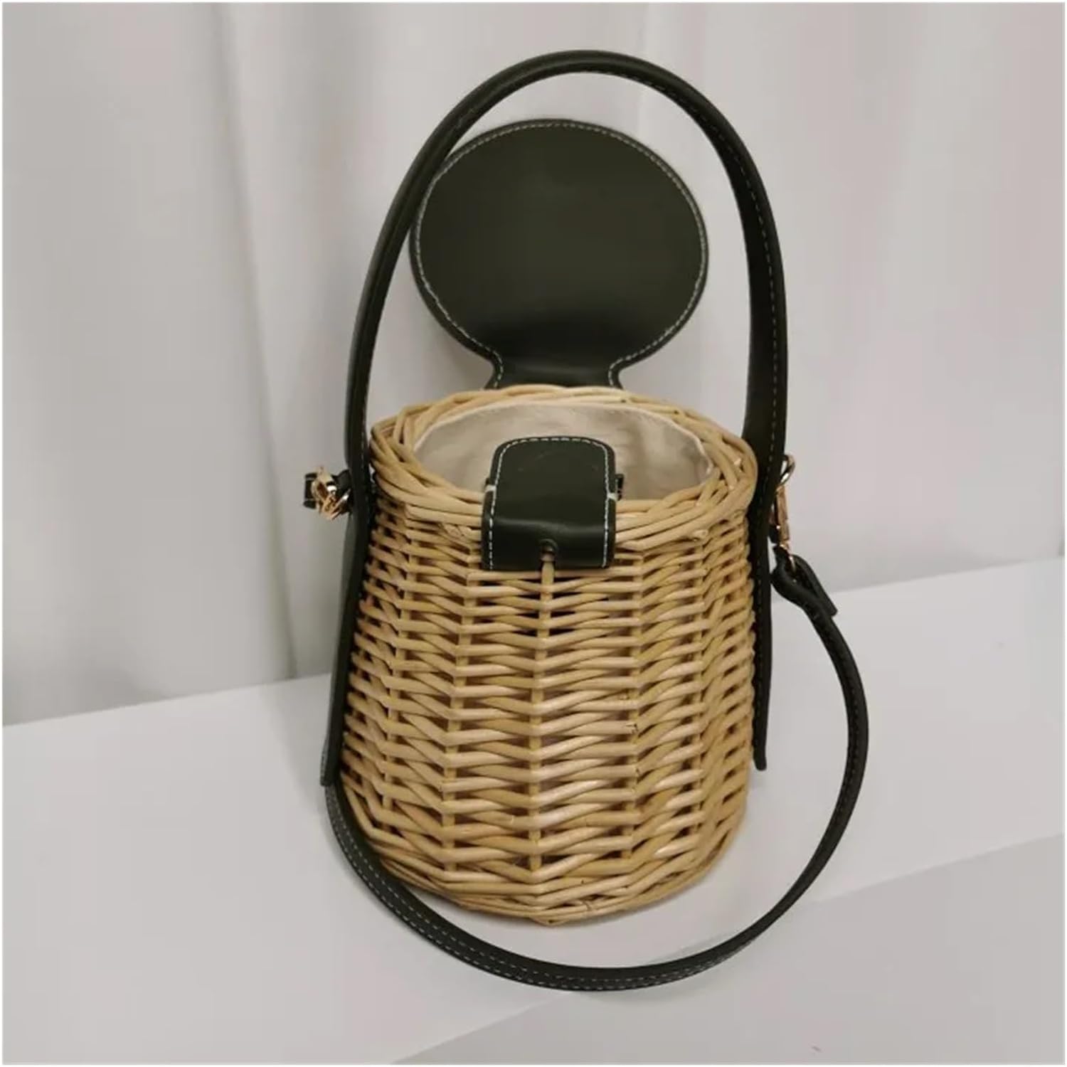 Women's Handbag Drowstring Straw Beach Bag Summer Woven Bucket Crossbody Shoulder Bags Bohemian Female Handmade Rattan Tote - Image 6
