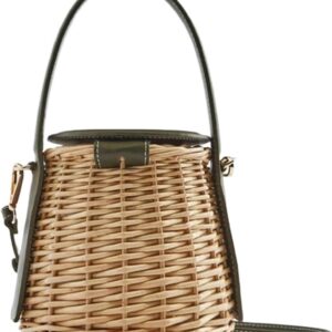 Women's Handbag Drowstring Straw Beach Bag Summer Woven Bucket Crossbody Shoulder Bags Bohemian Female Handmade Rattan Tote