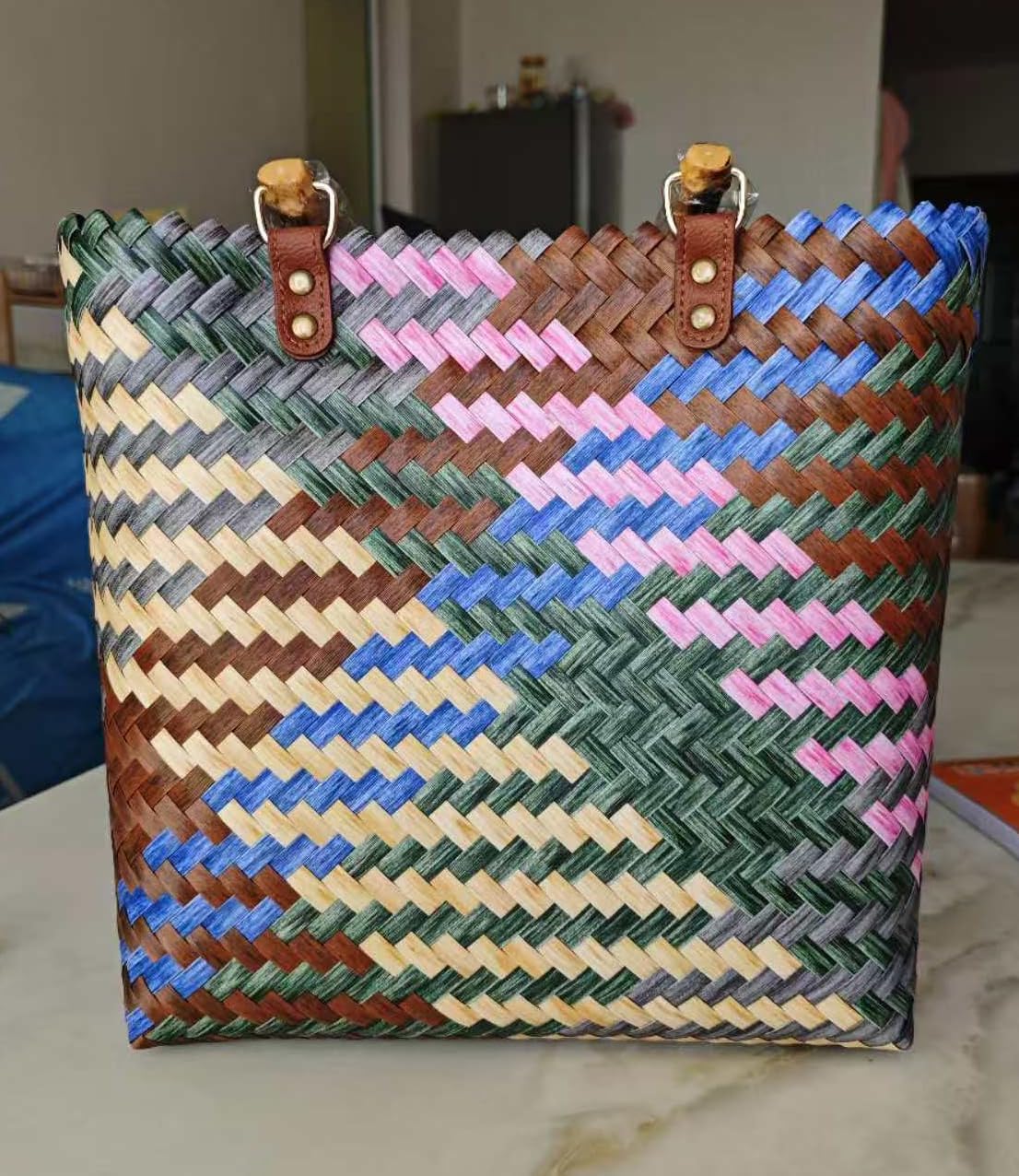 YY GEWETAO Handwoven Super Tote Bag for Women | Beach Bag Waterproof | Summer Beach, Pool, and Travel Handbag - Image 3